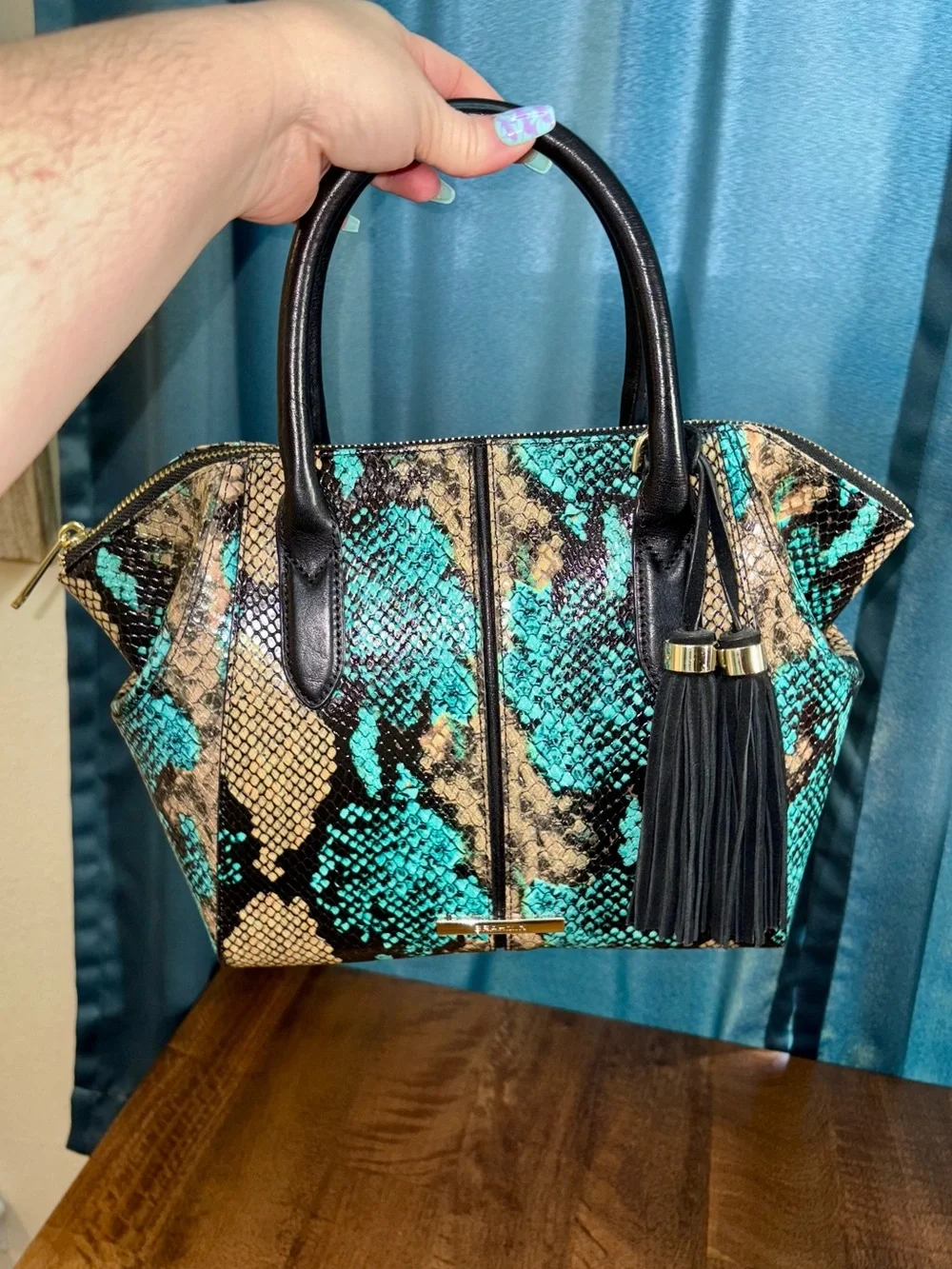 Brahmin GUC Mini Camila - Bird of Paradise Frontera - Suede Tassels - Wing Sides